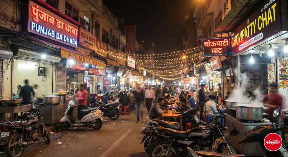 Scooters and evening food stalls from the Boongg Balewadi guide